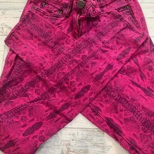 Fox Pink Snake Print Skinny Jeans